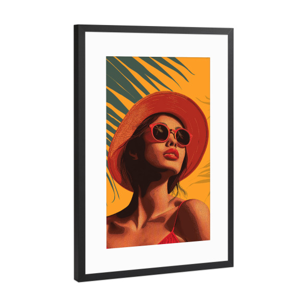 Poster mit Rahmen Schwarz (Metallic) "Summer Girl" artboxONE - Abstrakt