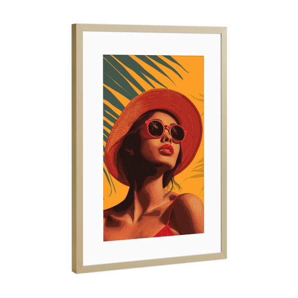 Poster mit Rahmen Gold "Summer Girl" artboxONE - Abstrakt