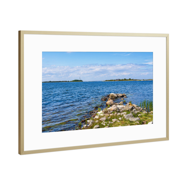 Poster mit Rahmen Gold "Leuchtturm Långe Erik" artboxONE - Natur,Reise,Architektur,Reise / Strand und Meer,Reise / Länder