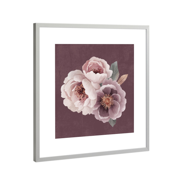 Poster mit Rahmen Silber "Zarte Vintage Blüten" artboxONE - Natur,Floral