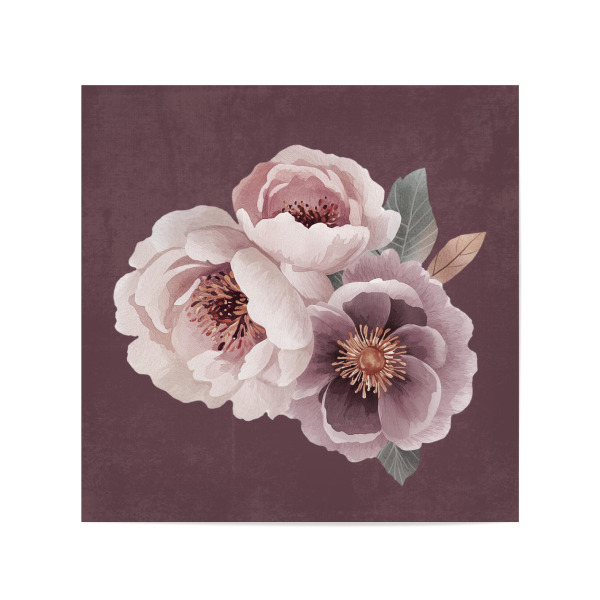 Poster 20x20 cm "Zarte Vintage Blüten" artboxONE - Natur,Floral