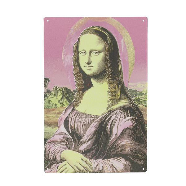Metall Poster "Mona Lisa, Riso pink" artboxONE - Natur,Menschen