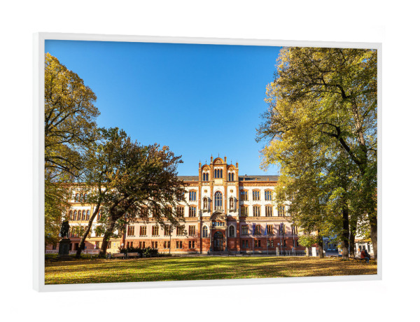 Poster mit weißem Rahmen "Rostocker Universität" artboxONE - Städte,Natur,Reise,Architektur