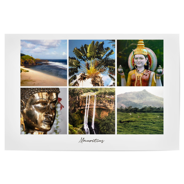 Poster "Mauritius Collage" artboxONE - Natur,Reise,Reise / Strand und Meer,Reise / Afrika,Reise / Länder