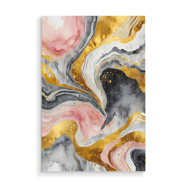 Holzbild "Golden Marmor Wirbel" artboxONE - Abstrakt