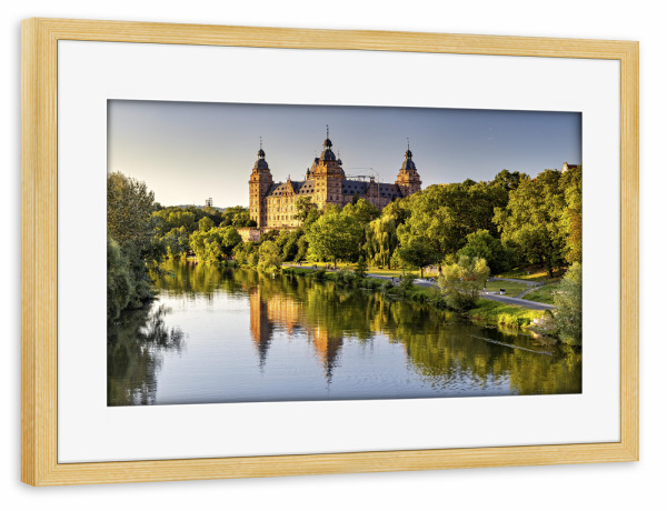Poster mit Rahmen kiefer "Das Schloss Aschaffenburg" artboxONE - Natur,Reise,Architektur