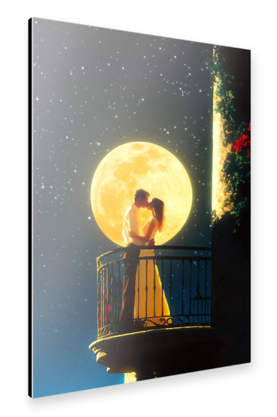 Alu-Dibond "Eine mondhelle Umarmung" 75x50 cm artboxONE