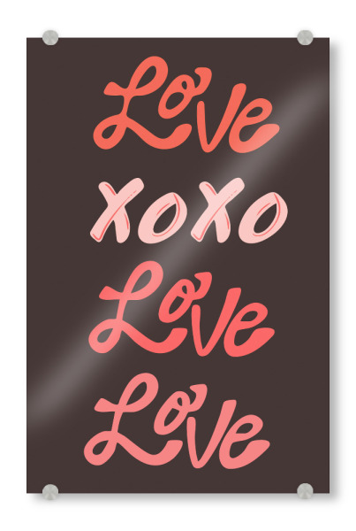 Acrylglasbild "Love xoxo Love" artboxONE - Typografie,Liebe