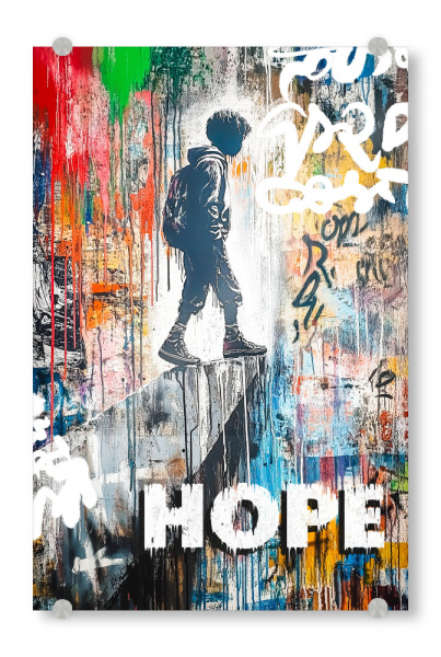 Acrylglasbild "Hoffnung" artboxONE - Abstrakt,Menschen,Streetart