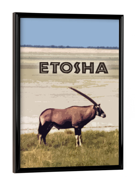 Poster mit schwarzem Rahmen "Etosha Travel" artboxONE - Natur,Reise,Tiere,Reise / Afrika,Reise / Länder