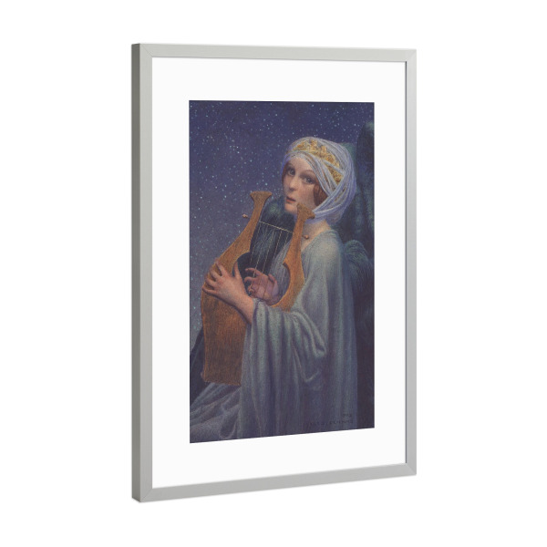 Poster mit Rahmen Silber "Carlos Schwabe - Femme lyre" artboxONE - Menschen,Musik - Kunst,Malerei,Gemälde,Carlos,Schwabe,Musik,Femme lyre,Frau