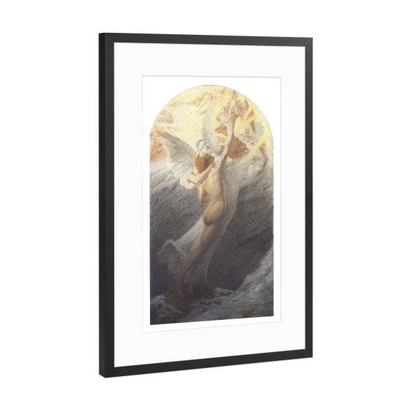 Poster mit Rahmen Schwarz (Metallic) "Carlos Schwabe - L-ideal" artboxONE - Natur,Menschen