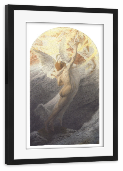 Poster mit Rahmen schwarz "Carlos Schwabe - L-ideal" artboxONE - Natur,Menschen - Natur,Wasser,Himmel,Kunst,Malerei,Gemälde,Carlos,Schwabe,Engel