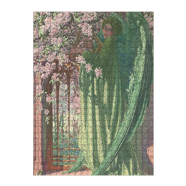 Puzzle Ravensburger "Carlos Schwabe - La porte d'or" artboxONE - Natur,Menschen - Kunst,Malerei,Gemälde,Wald,Carlos,Schwabe,Blumen,Engel