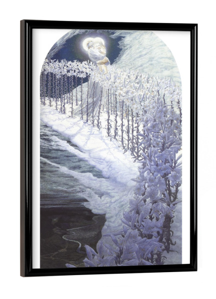 Poster mit schwarzem Rahmen "Carlos Schwabe - La vierge aux lys" artboxONE - Natur,Floral,Weihnachten