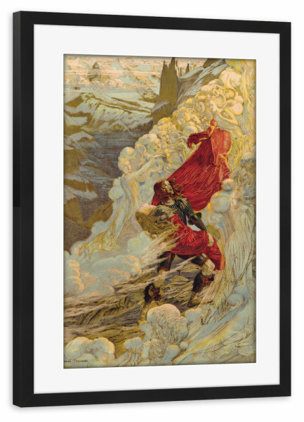 Poster mit Rahmen schwarz "Vincent d'Indy's Fervaal" artboxONE - Natur,Menschen,Männer - Carlos,Schwabe,Malerei,Gemälde,Kunst,Natur,Berge,Männer