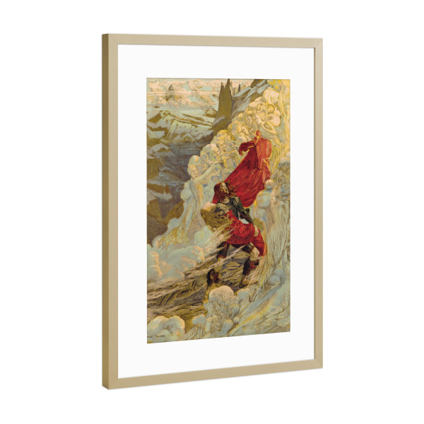 Poster mit Rahmen Gold "Vincent d'Indy's Fervaal" artboxONE - Natur,Menschen,Männer - Carlos,Schwabe,Malerei,Gemälde,Kunst,Natur,Berge,Männer