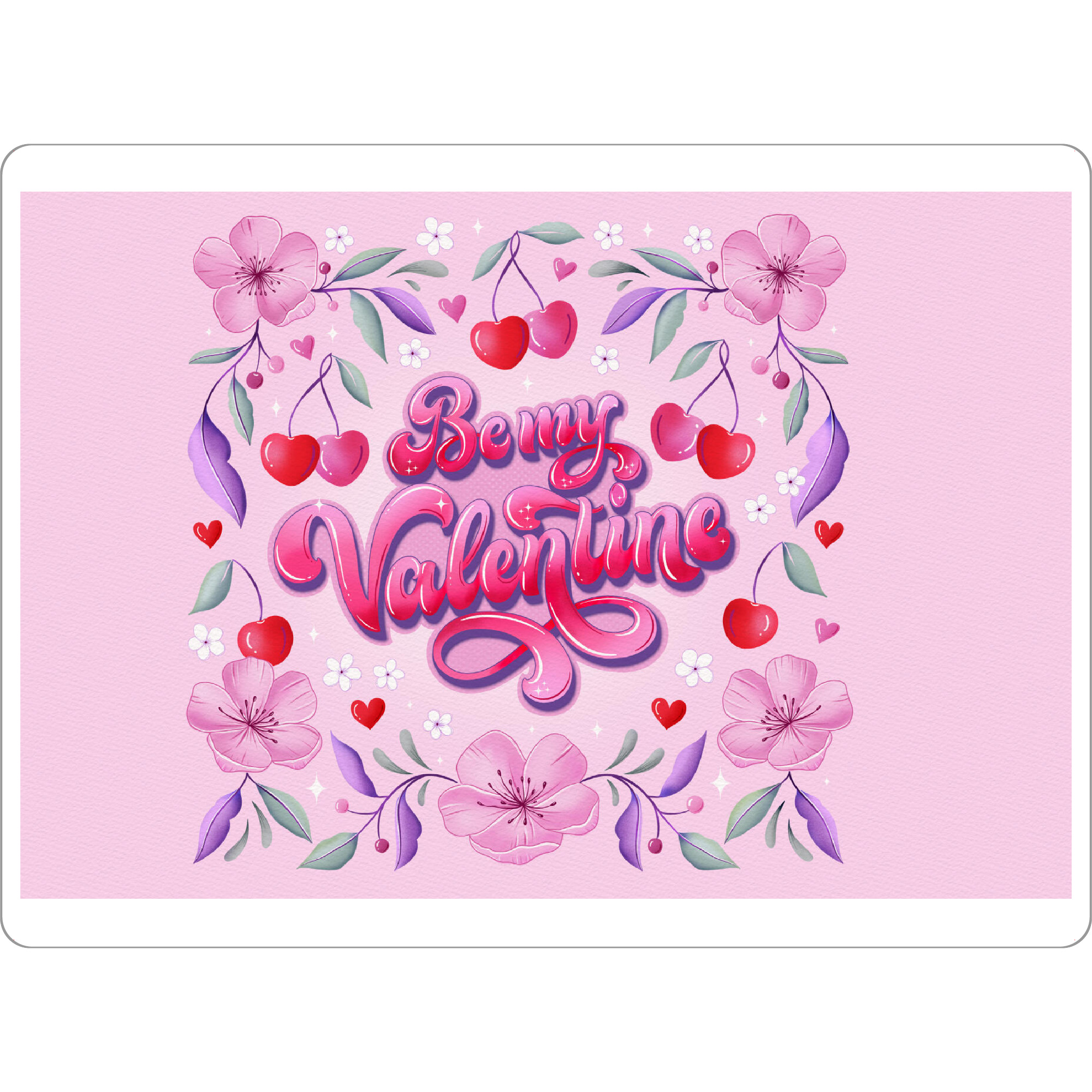 Tischset "Be My Valentine" artboxONE - Typografie,Floral,Liebe