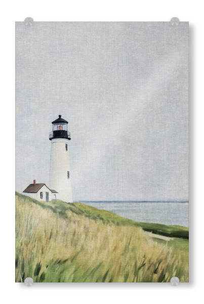 Acrylglasbild "Leuchtturm im Frühling" artboxONE - Natur,Reise - Leuchtturm,Frühling,Sommer,Grün,Feld,Landschaft,Vintage -landschaft