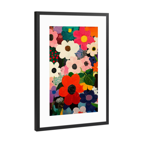 Poster mit Rahmen Schwarz (Metallic) "Blühender Horizont" artboxONE - Natur,Floral,Für Mama