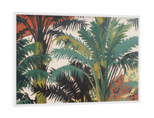 Poster mit weißem Rahmen "Tropische Palmen Illusion" artboxONE - Natur,Floral,Abstrakt