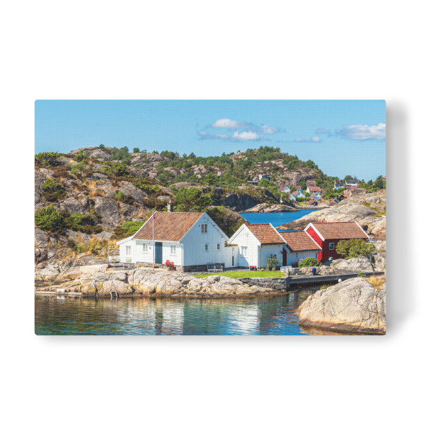 Leinwandbild "Schäreninsel Monsøya mit Häuser" artboxONE - Natur,Reise,Architektur,Reise / Strand und Meer,Reise / Länder