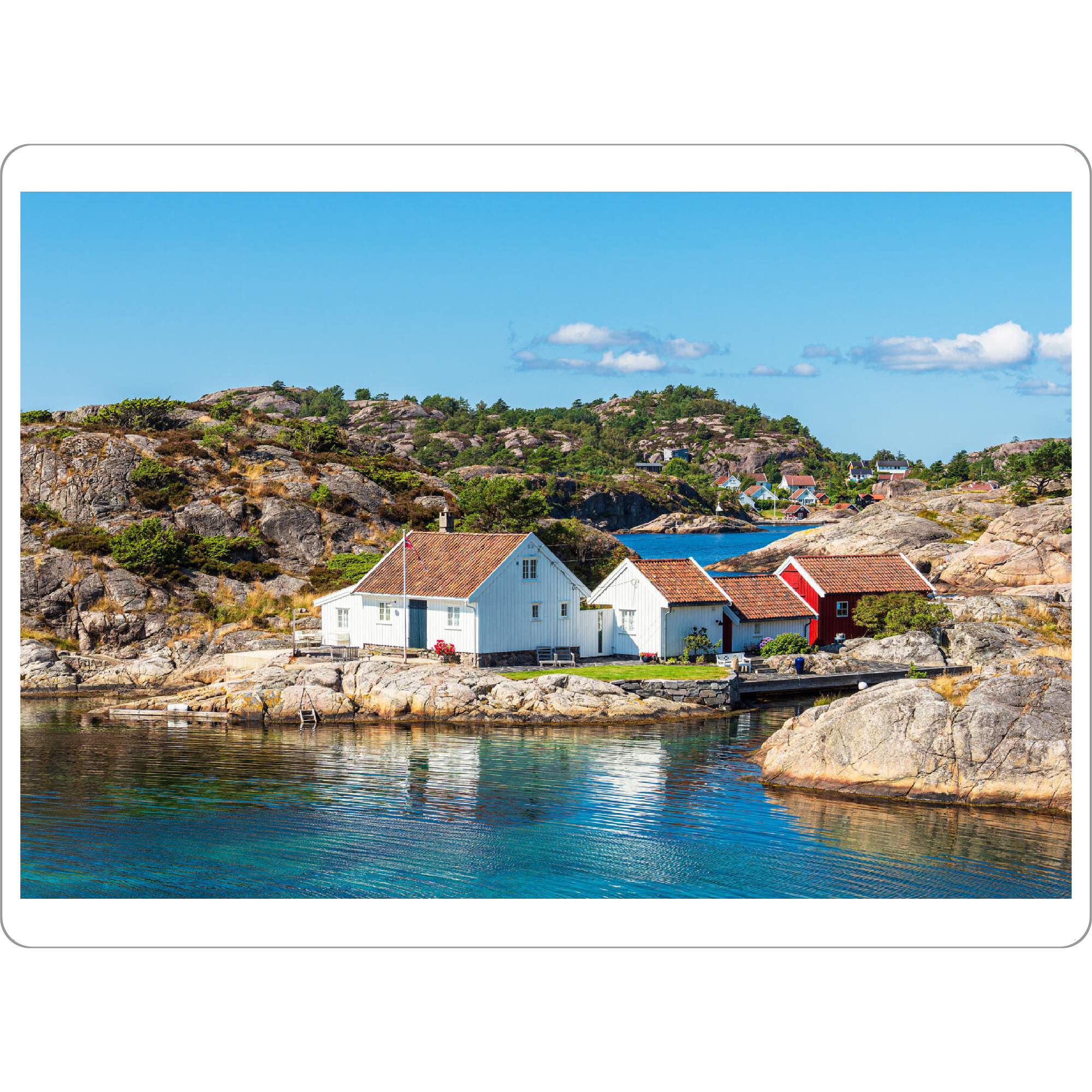 Tischset "Schäreninsel Monsøya mit Häuser" artboxONE - Natur,Reise,Architektur,Reise / Strand und Meer,Reise / Länder