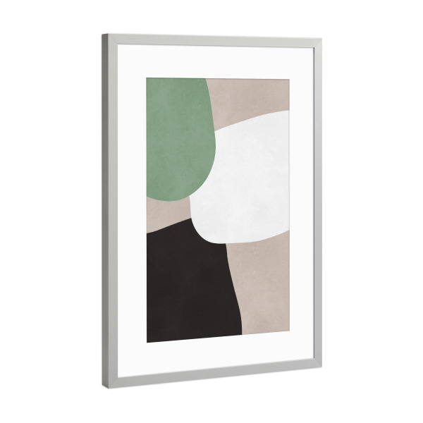 Poster mit Rahmen Silber "Felsen im Gleichgewicht" artboxONE - Abstrakt,Geometrie,Fashion