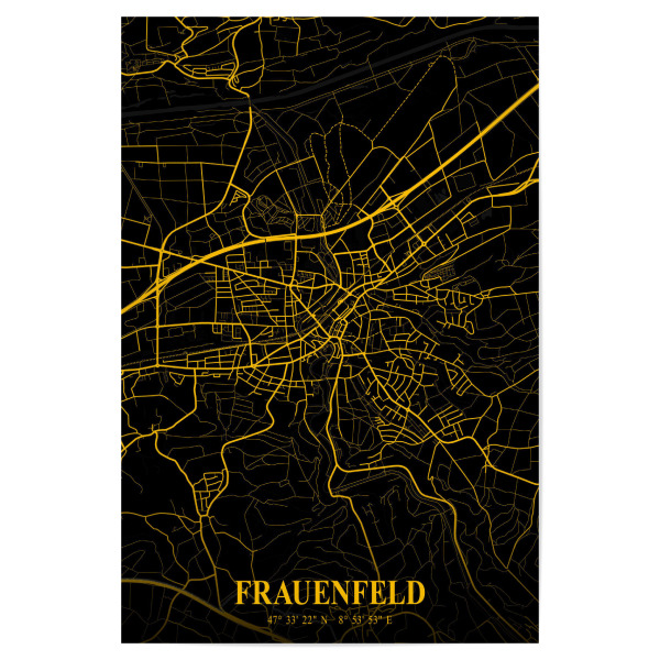 Poster "Frauenfeld Stadt Map" artboxONE - Städte / Weitere,Kartografie