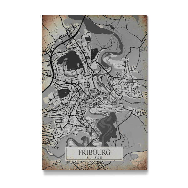 Galerie-Print "Retro City Fribourg" 75x50 cm artboxONE