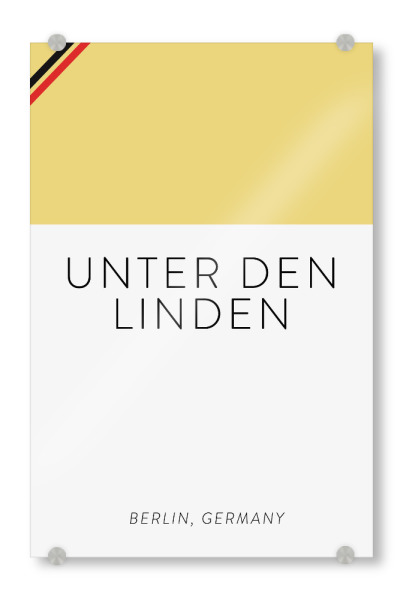 Acrylglasbild "Straßenname Berlin Deutschland" artboxONE - Städte,Städte / Berlin,Typografie,Reise,Menschen