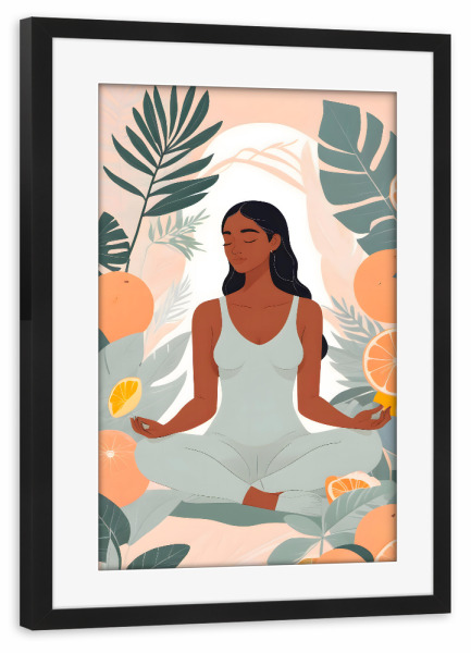 Poster mit Rahmen schwarz "Zitrusmeditation" artboxONE - Floral