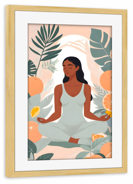 Poster mit Rahmen kiefer "Zitrusmeditation" artboxONE - Floral