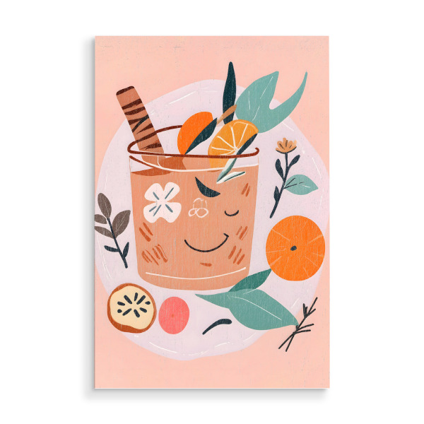 Holzbild "Zimt- und Orange -Cocktail" artboxONE - Essen & Trinken