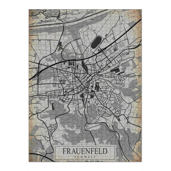 Puzzle Ravensburger "Retro City Frauenfeld" artboxONE - Städte / Weitere,Kartografie