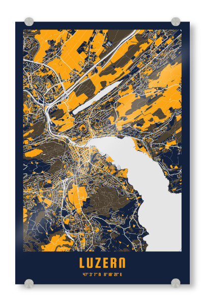 Acrylglasbild "Luzern City" artboxONE - Städte / Weitere,Kartografie