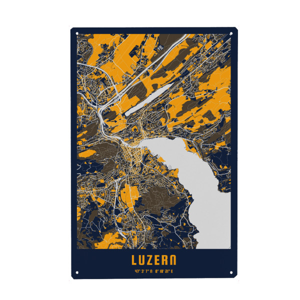 Holzbild "Luzern City" artboxONE - Städte / Weitere,Kartografie