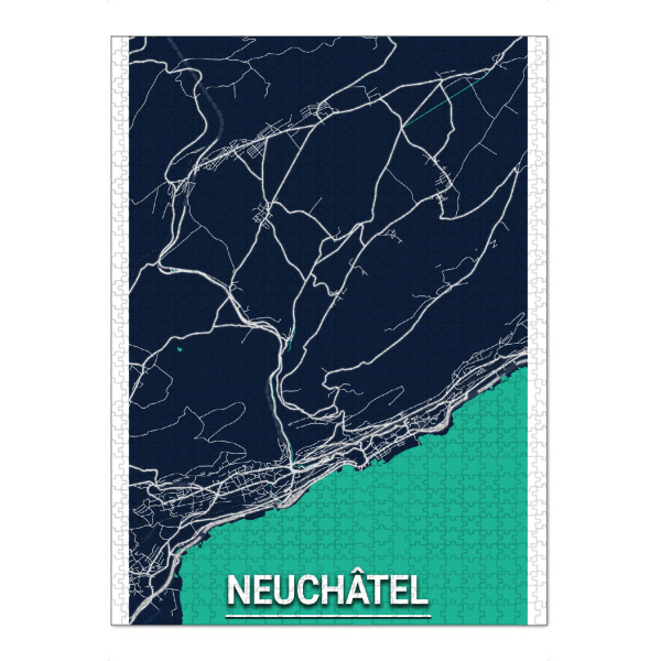Puzzle Ravensburger "Neuchâtel Map" artboxONE - Städte / Weitere,Kartografie
