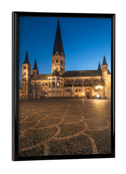 Poster mit schwarzem Rahmen "Bonn Münsterplatz" artboxONE - Städte,Architektur