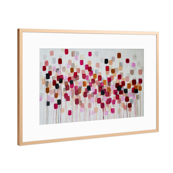 Poster mit Rahmen Kupfer "Ich sehe Blumen - abstrakt rot" artboxONE - Natur,Floral,Abstrakt,Geometrie - Flores,Abstratos,Tulipas,Minimalista,Natureza