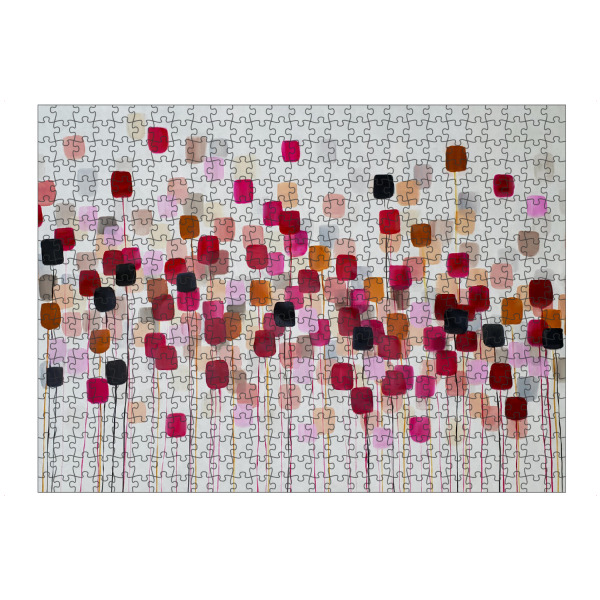 Puzzle Ravensburger "Ich sehe Blumen - abstrakt rot" artboxONE - Natur,Floral,Abstrakt,Geometrie - Flores,Abstratos,Tulipas,Minimalista,Natureza