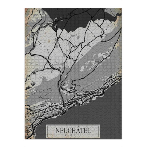 Puzzle Ravensburger "Neuchâtel Retro Map" artboxONE - Städte / Weitere,Kartografie