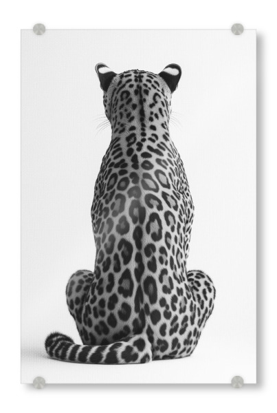 Acrylglasbild "B&W Ruhender Leoparden" artboxONE - Natur,Tiere,Reise / Afrika