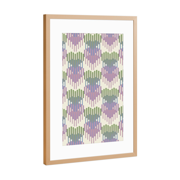 Poster mit Rahmen Kupfer "Streifen der blumigen Liebe" artboxONE - Abstrakt,Geometrie,Liebe