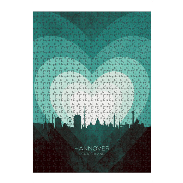 Puzzle Ravensburger "Hannover Skyline Heart Teal" artboxONE - Städte