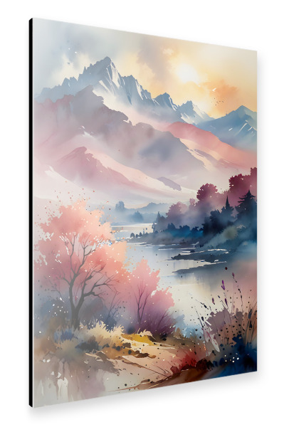 Alu-Dibond "Pastellgipfel und ruhiges Wasser" 30x20 cm artboxONE