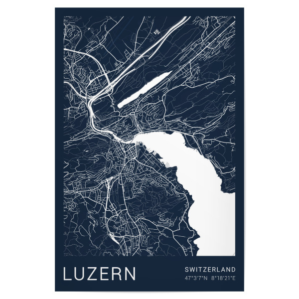 Poster 30x20 cm "Luzern City Plan" artboxONE - Städte / Weitere,Kartografie