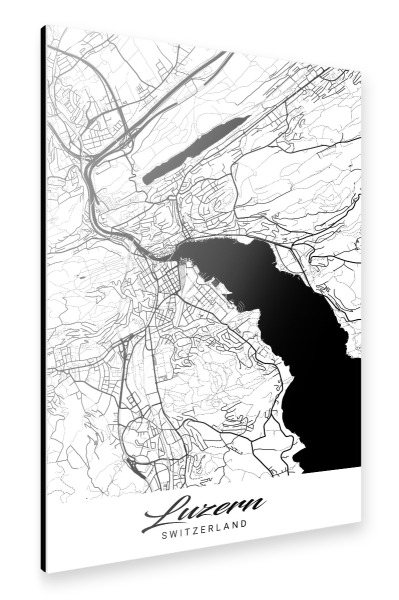 Alu-Dibond "Luzern City Map" 30x20 cm artboxONE