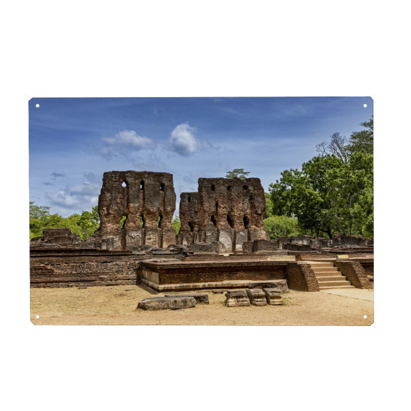 Metall Poster "Tempelruinen von Polonnaruwa" artboxONE - Architektur,Reise / Asien - Sri lanka,Tempel,Polonnaruwa,Buddha,Buddhismus,Ruine,Tempelruinen