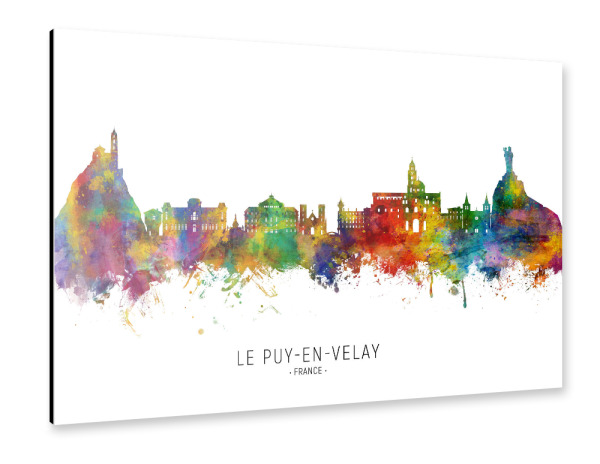 Alu-Dibond "Le puy-en-velay Skyline txt" 75x50 cm artboxONE